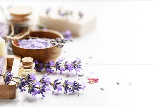 Lavender, bath salts and oils